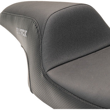 SLYFOX Seat - Gray Logo - Smooth Vinyl - Carbon Fiber - FL '08-'23 0801-1615