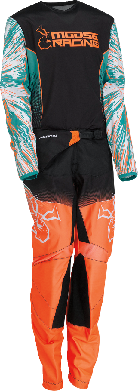 MOOSE RACING Youth Agroid Jersey - Teal/Orange/Black - Large 2912-2254