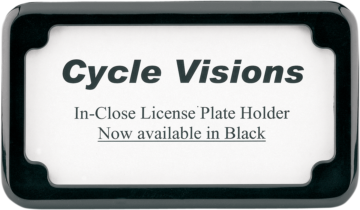 CYCLE VISIONS Beveled License Plate Frame - Black CV-4615B