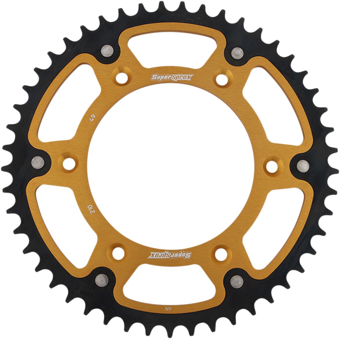 SUPERSPROX Stealth Rear Sprocket - 49 Tooth - Gold - Honda RST-210-49-GLD