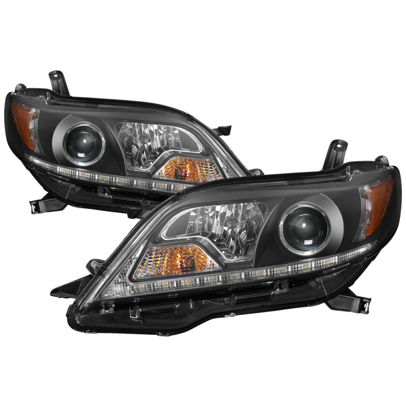 Spyder Toyota Sienna 2011-2014  Projector Headlights - DRL LED - Black PRO-YD-TSEN11-DRL-BK 5083982