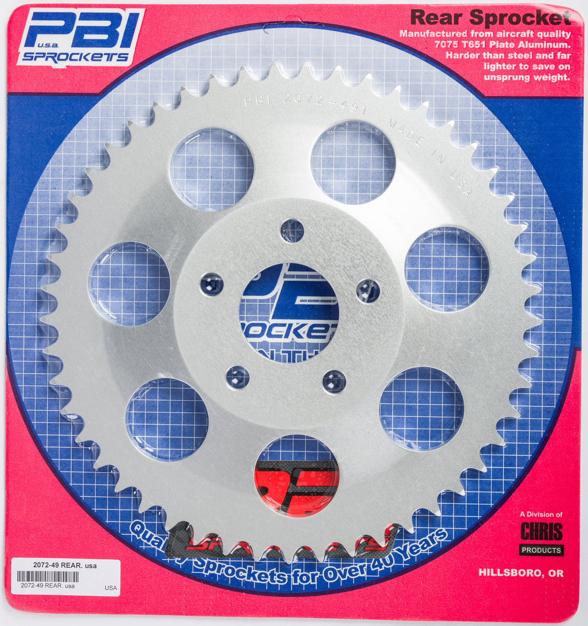 PBIRear Sprocket Aluminum 49t-530 Hd2072-49-HD