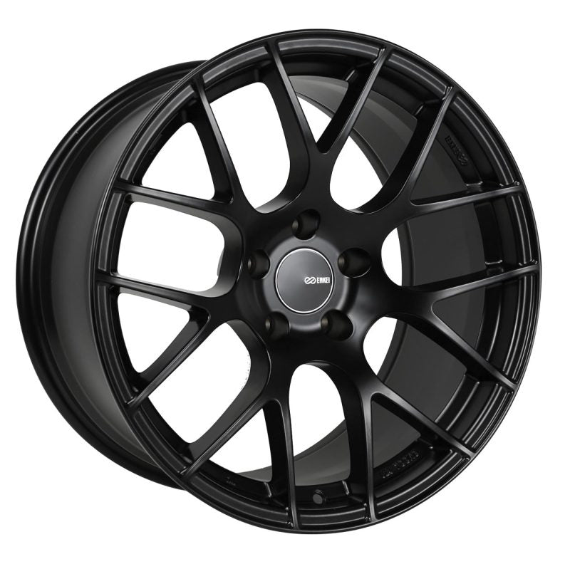 Enkei Raijin 18x8 45mm Offset 5x114.3 Bolt Pattern 72.6 Bore Dia Matte Black Wheel 467-880-6545BK