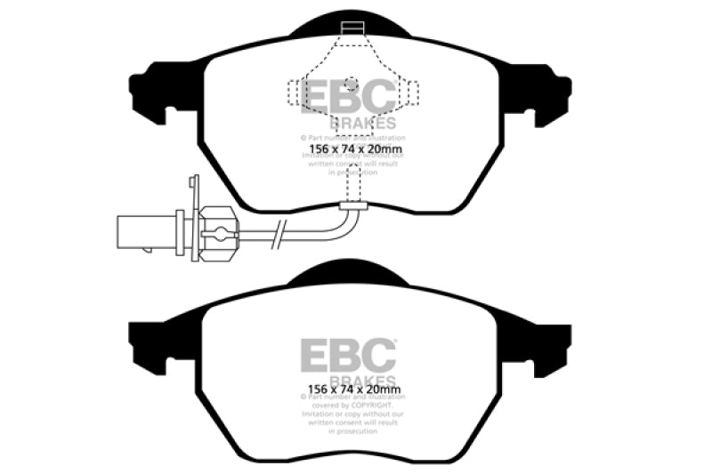 EBC 03-04 Audi A4 1.8 Turbo Redstuff Front Brake Pads DP31483C