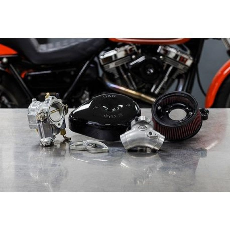 S&S Cycle 84-99 BT Super E Carburetor & Stealth Air Cleaner Kit w/ Black Teardrop 110-0146