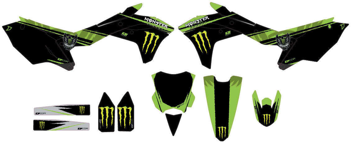 D-COR Monster Energy Kxf 250 '17 Complete Graphic Kit 20-20-229