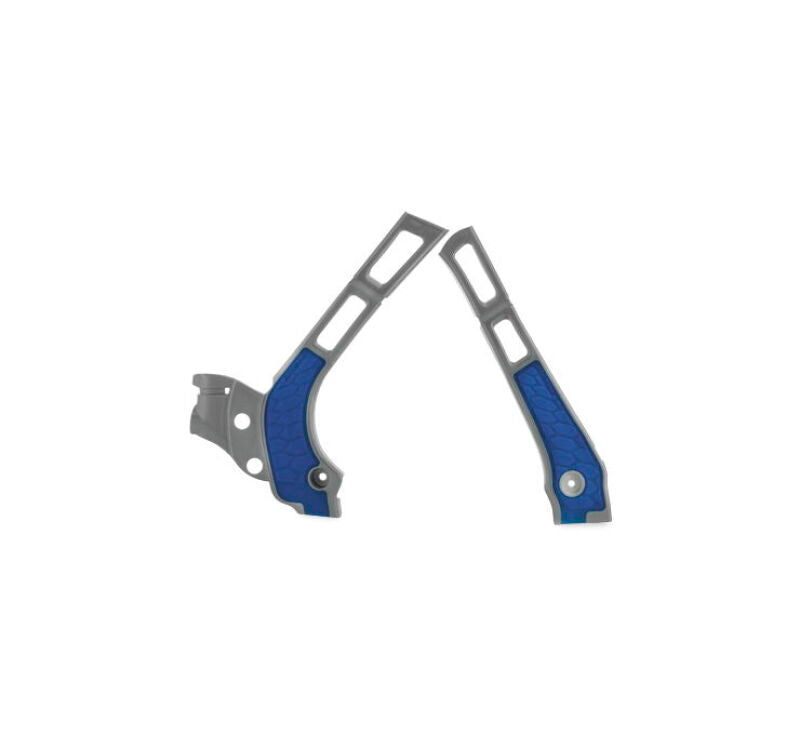 Acerbis 21-24 Fantic XE/XX/ 05-24 Yamaha YZ125/250/YZ125X/YZ250X Frame Guard X Grip - Silver/ Blue 2464741404