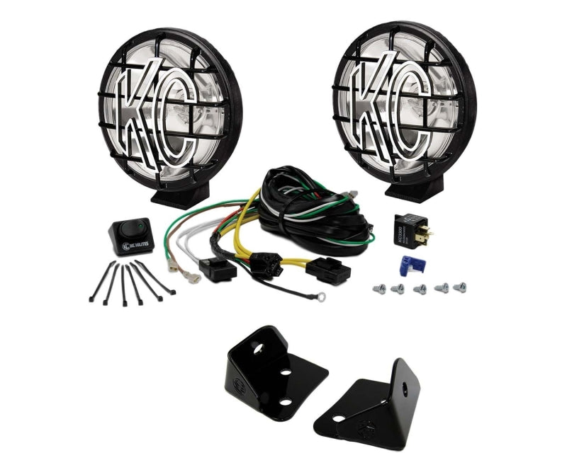 KC HiLiTES 07-18 Jeep JK 6in Apollo Pro Halogen 2-Light Sys Pillar Mount (100W Spot Beam) 97102