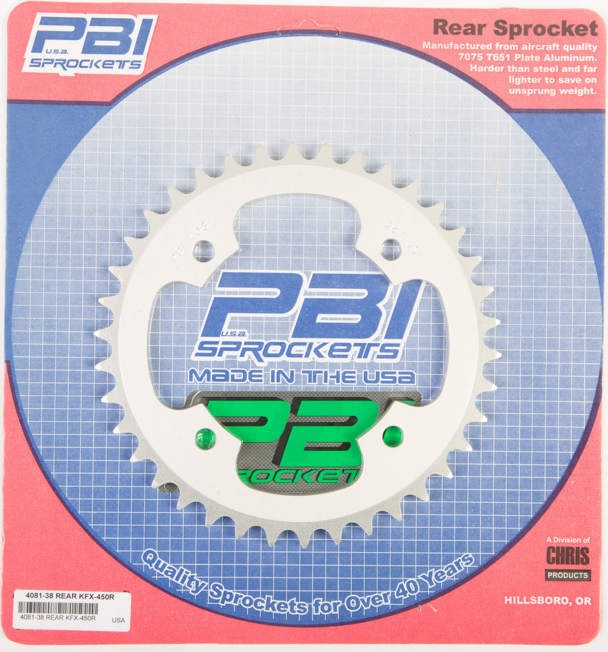 PBIRear Sprocket Aluminum 38t-520 Kaw4081-38-3