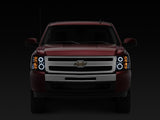 Raxiom 07-13 Silverado 1500 Super White LED Halo Projector Headlights- Black Housing (Clear Lens)