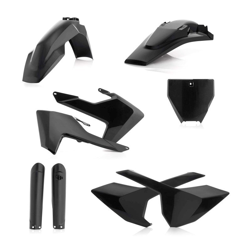 Acerbis 16-18 Husqvarna TC125/ FC250-450/ TC250/ TX300/ FX350/450 Full Plastic Kit - Black 2462600001