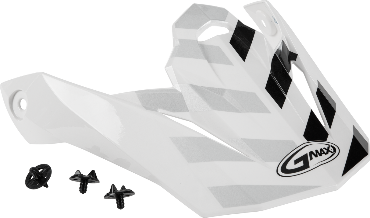 GMAX Visor W/Screws Fame Mx-86 White/Silver/Grey G086072