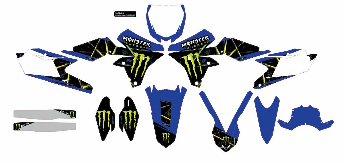 D-COR Cmplt Kit Monster Energy Slash White Bg 20-50-133