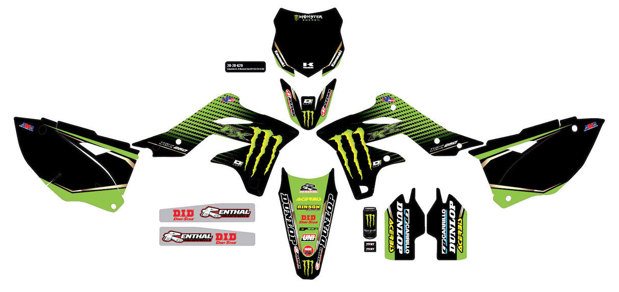 D-COR Complete Kit 19 Monster Kaw Kxf 250 Black Bg 20-20-629