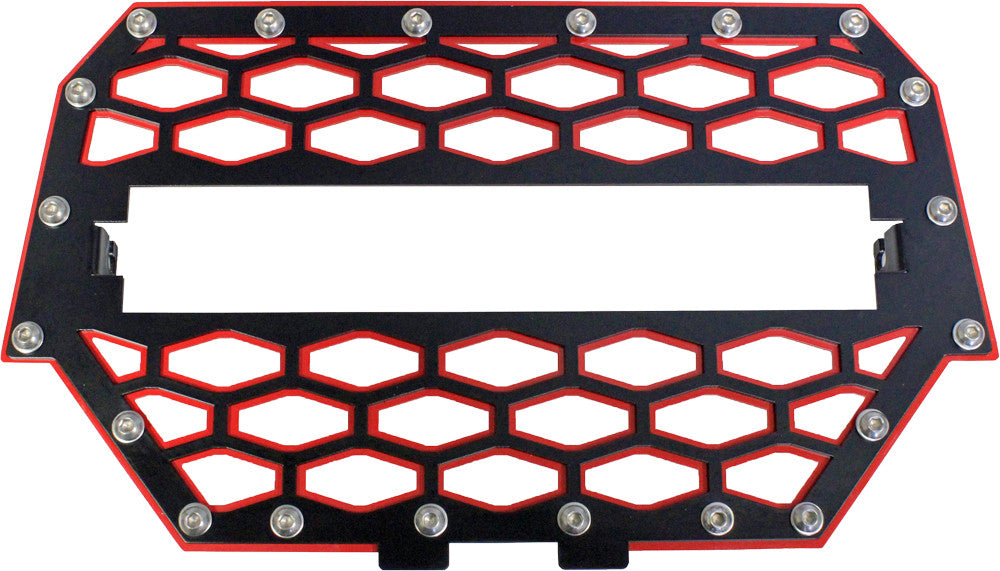 MODQUAD2-Panel Front Grill Black/Red W/10" Light BarRZR-FGLS-1K-RD