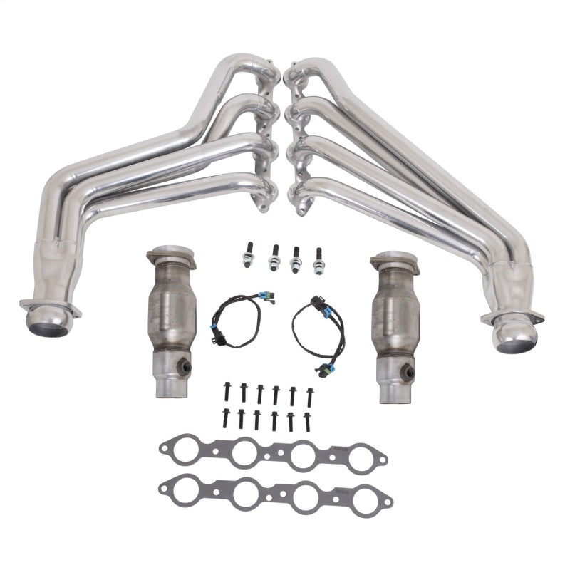 BBK 10-15 Camaro LS3 L99 Long Tube Exhaust Headers With Converters - 1-3/4 Silver Ceramic 40210