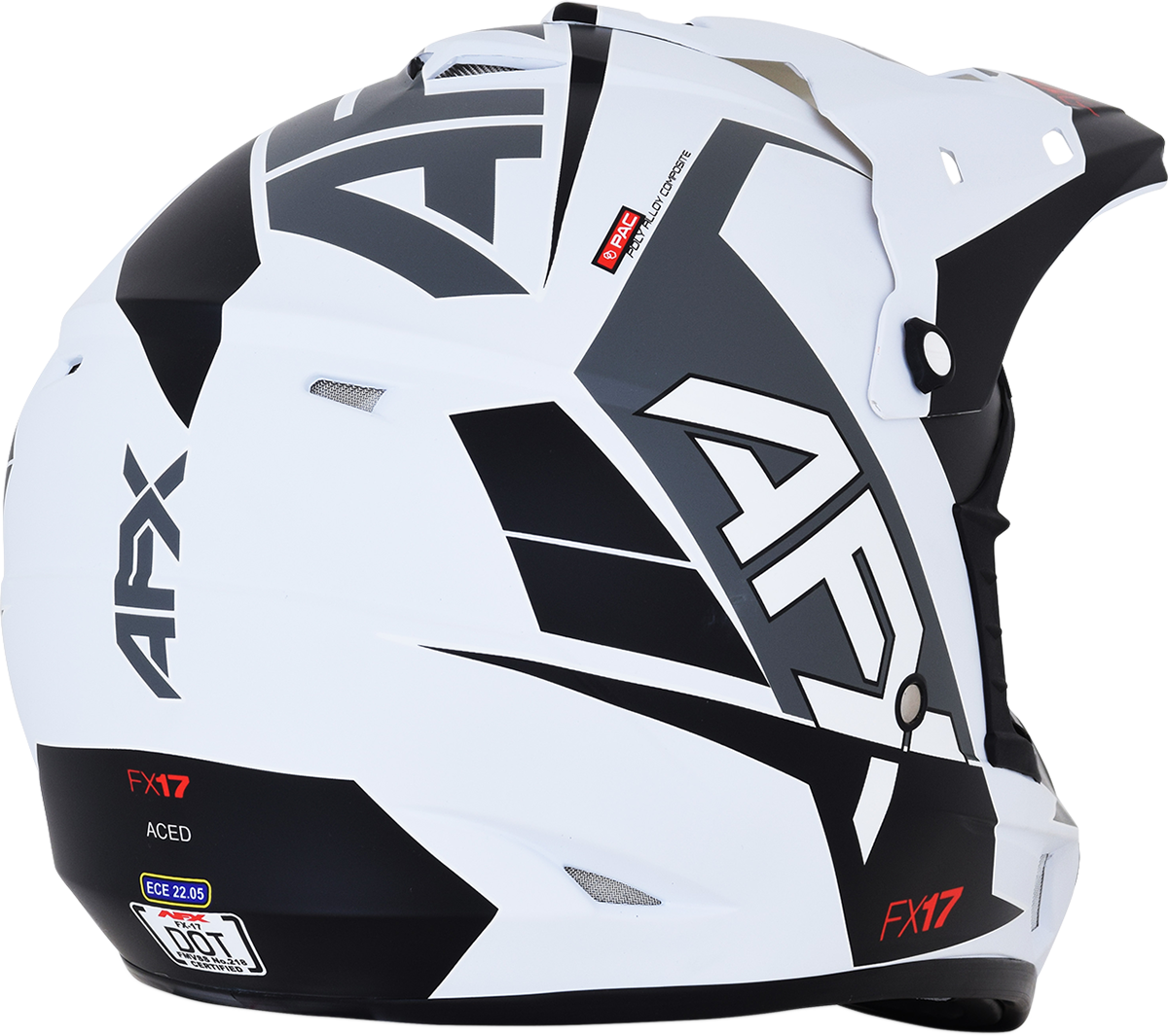 AFX FX-17 Helmet - Aced - Matte White/White - Large 0110-6496