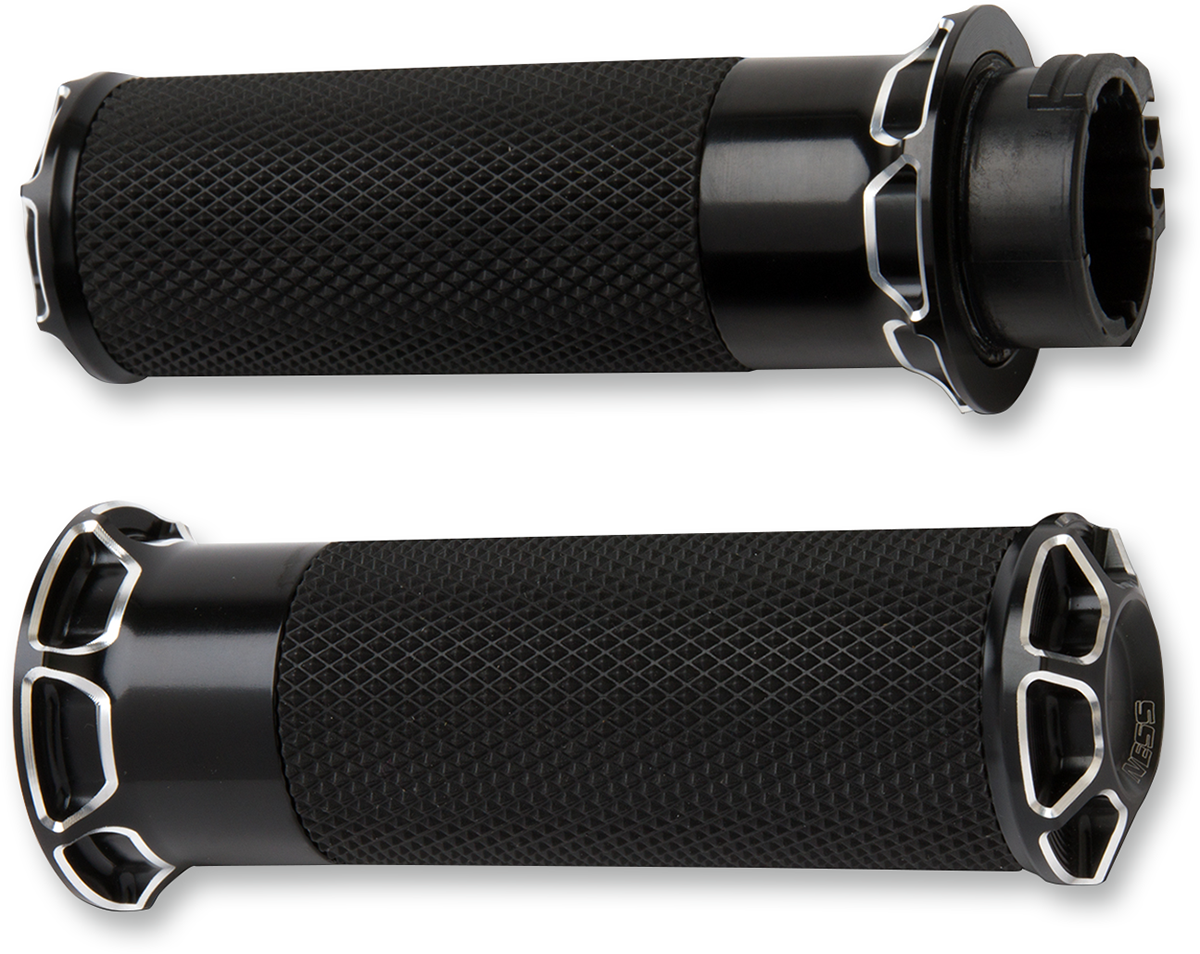 ARLEN NESS Grips - Beveled - Cable - Black 07-331