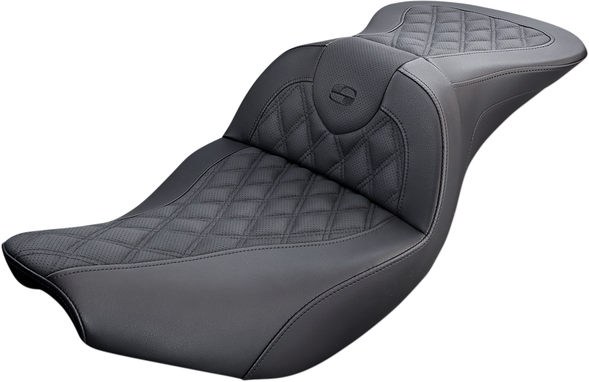 SADDLEMEN Roadsofa Seat - Full Lattice Stitch - Black - Indian I14-07-182