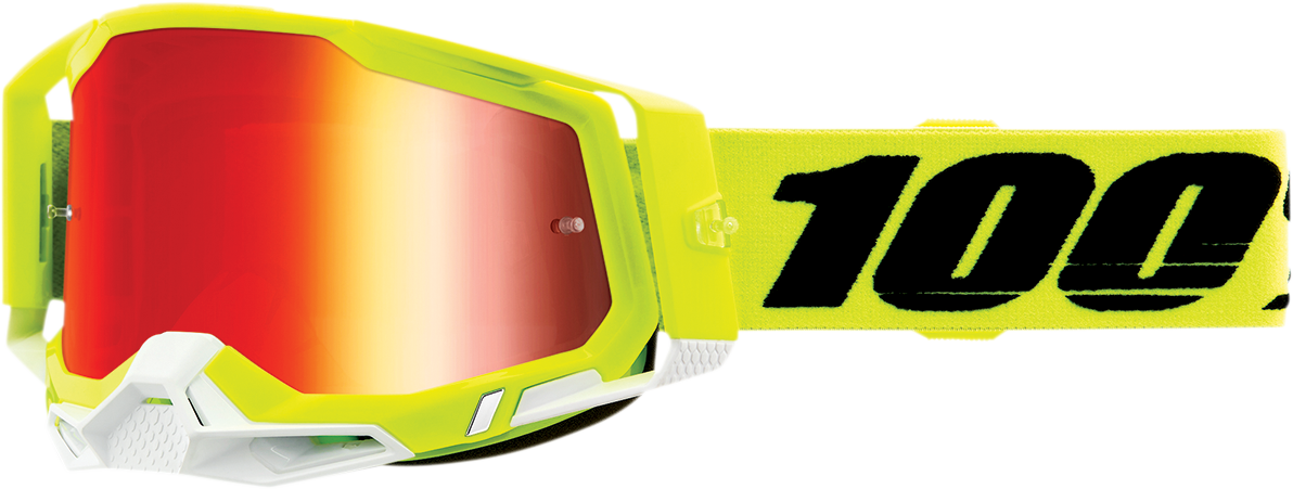 100% Racecraft 2 Goggles - Fluo Yellow - Red Mirror 50010-00004