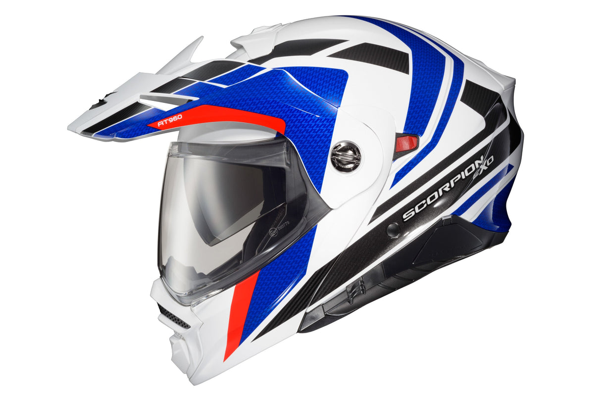 SCORPION EXO Exo-At960 Modular Helmet Hicks White/Blue 3x 96-1168