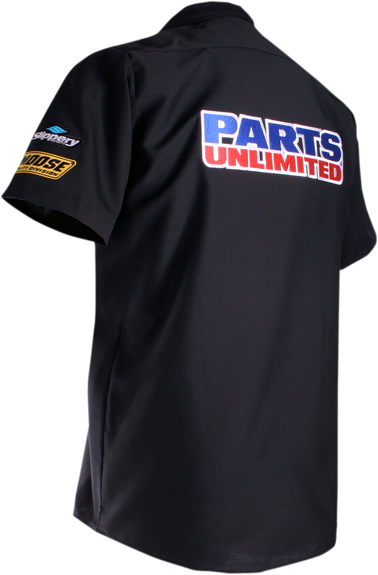 THROTTLE THREADS Parts Unlimited Shop Shirt - Black - Small PSU32S24BKSR