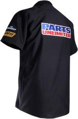 THROTTLE THREADS Parts Unlimited Shop Shirt - Black - Small PSU32S24BKSR