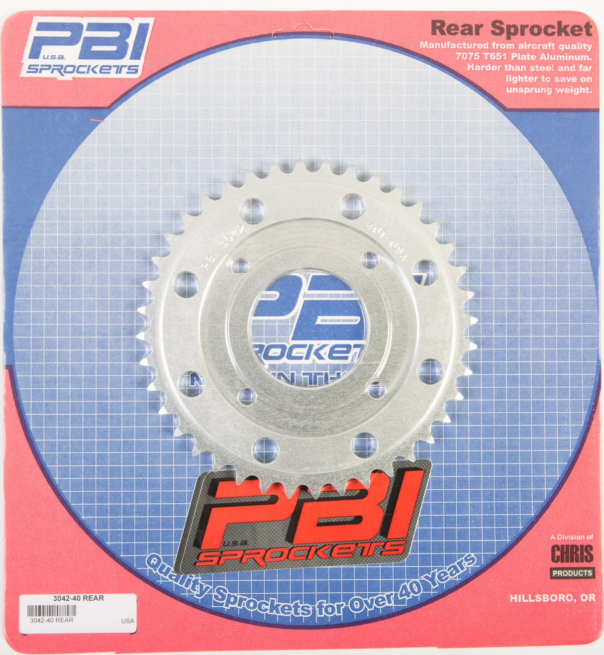 PBIRear Sprocket Aluminum 40t-428 Hon3042-40-2