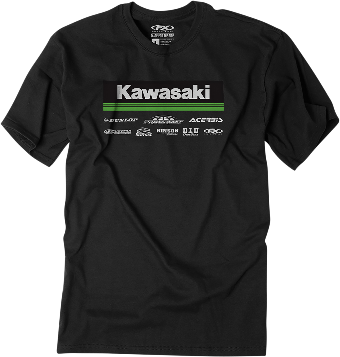 FACTORY EFFEX Kawasaki 21 Racewear T-Shirt - Black - Large 24-87124