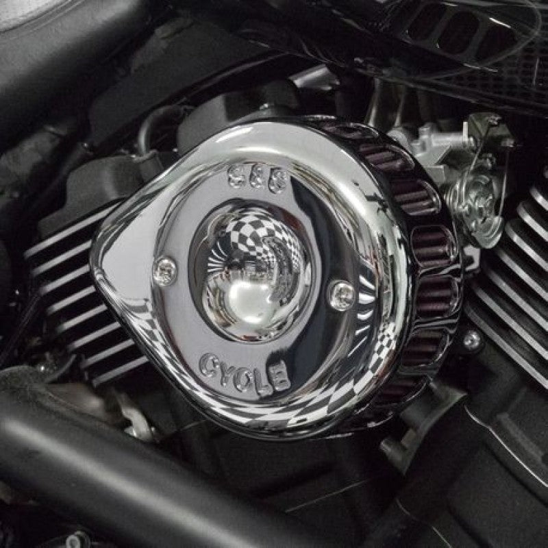 S&S Cycle 2014+ XG500/XG750 Models Stealth Air Cleaner Kit w/ Chrome Mini Teardrop Cover 170-0445C