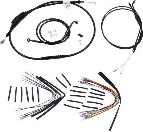 BURLY BRAND Cable Kit - Jail Bar - 12" Handlebars - Black Vinyl B30-1136