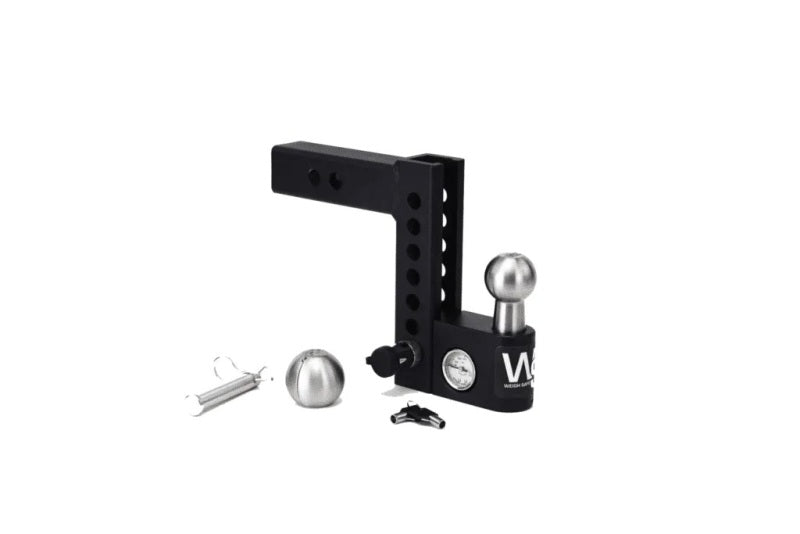 Weigh Safe Aero Hitch 6in Drop Hitch & 2in Shank (10K/12.5K GTWR) w/WS05 - Steel AWS6-2-KA