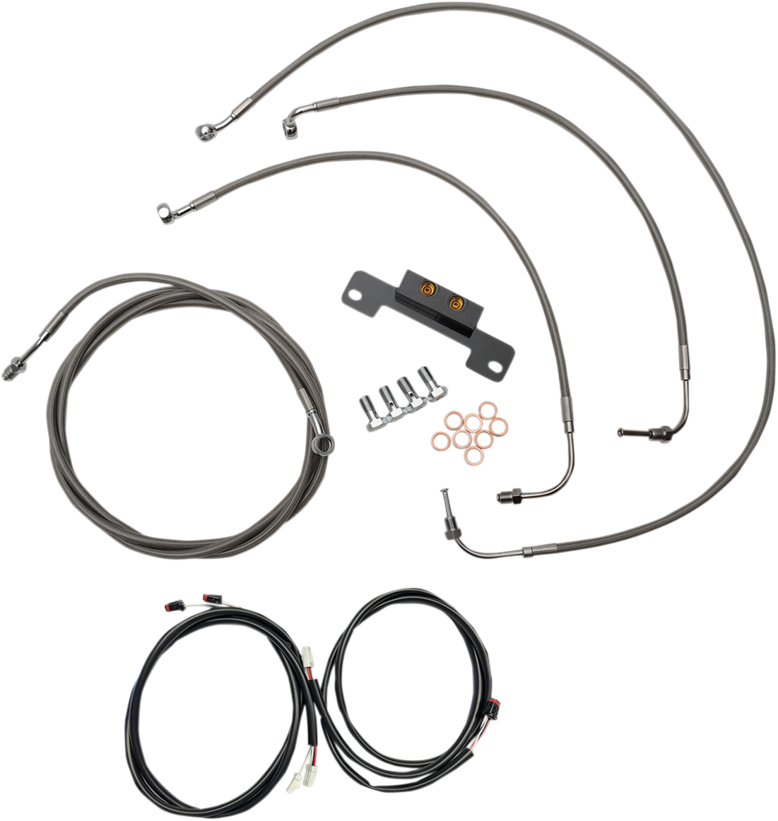 LA CHOPPERS Cable Kit - 15" - 17" Ape Hanger Handlebars - Stainless LA-8055KT3-16