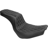 DRAG SPECIALTIES Predator 2-Up Seat - Vinyl - Double Diamond - Silver Stitching - FLSB/FXLRS '18-'24 0802-1636