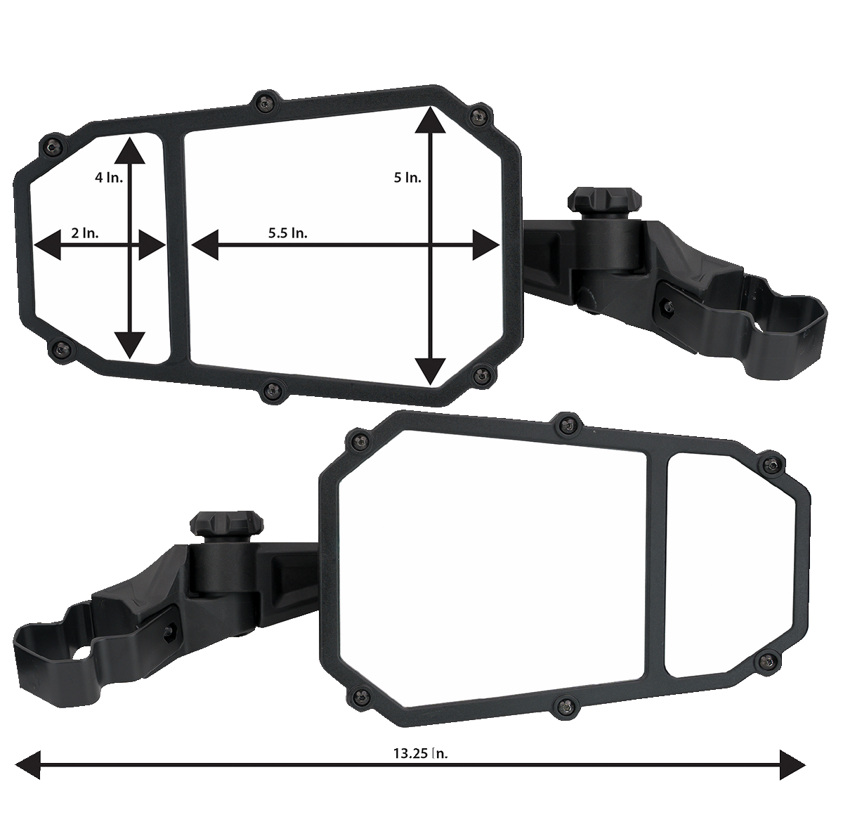 MOOSE UTILITY Mirror - Elite Pro - Side View - Octagon - Black MEMIRKIT-ES2CCS