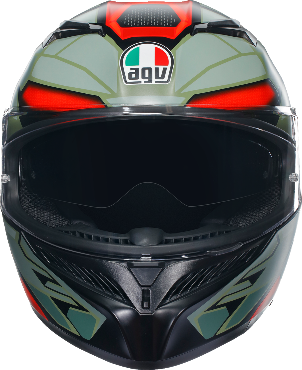 AGV K3 Helmet - Decept - Matte Black/Green/Red - XL 2118381004010XL