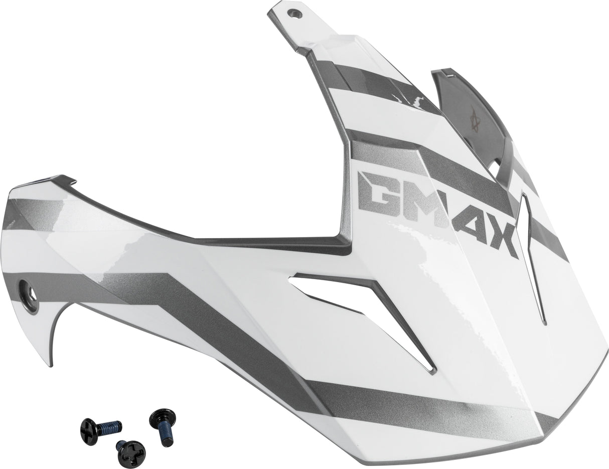 GMAX Visor W/Screws Trapper White/Silver Gm-11s G011104