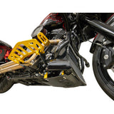THRASHIN SUPPLY CO. Skid Plate - Carbon Fiber/Gloss - With Gold Brackets - FLHX/FLTRX TSC-3034-5