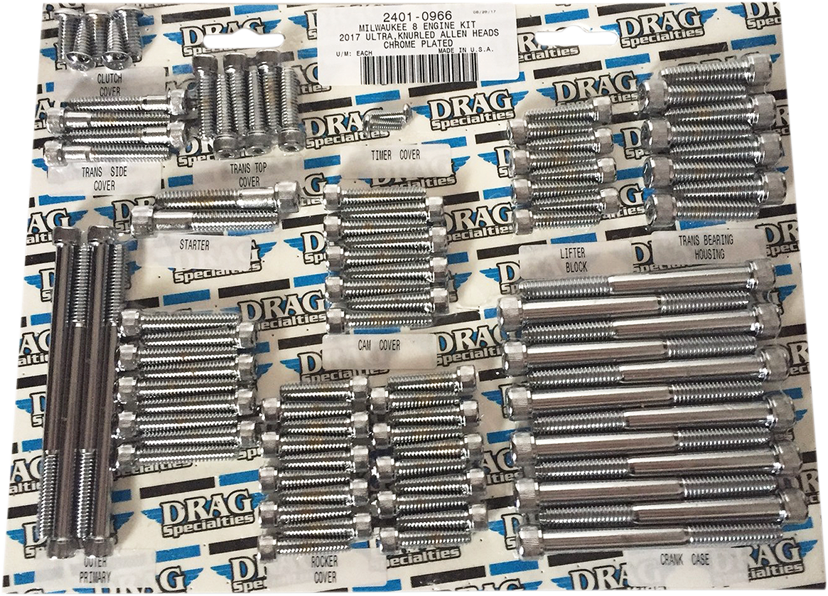 DRAG SPECIALTIES Engine Allen Bolt Kit - Chrome - M8 MK775