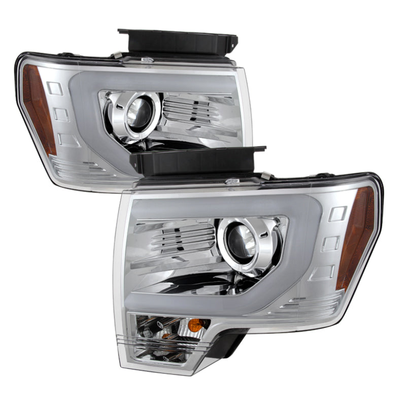 Spyder Ford F150 09-14 Projector Headlights Halogen Model- Light Bar DRL Chrm PRO-YD-FF15009-LBDRL-C 5077585