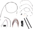 BURLY BRAND Handlebar Cable/Brake Line Kit - Complete - 18" Ape Hanger Handlebars - Stainless Steel B30-1093