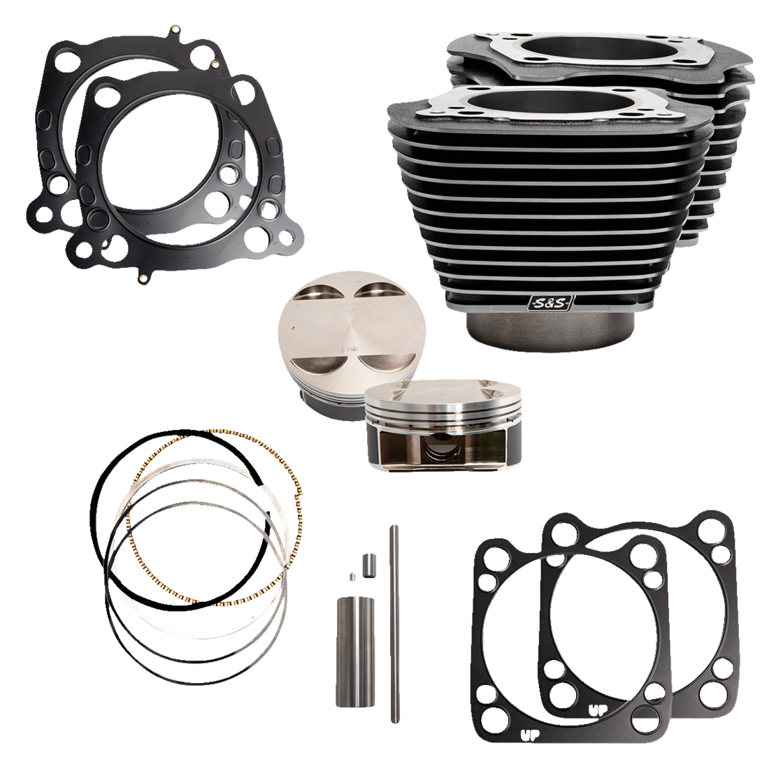 S&S CYCLE 128" Big Bore Cylinder Kit - M8 - Black Granite  910-0733