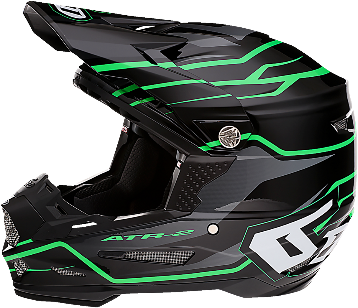 6D ATR-2 Helmet - Phase - Black/Green - Large 12-2847