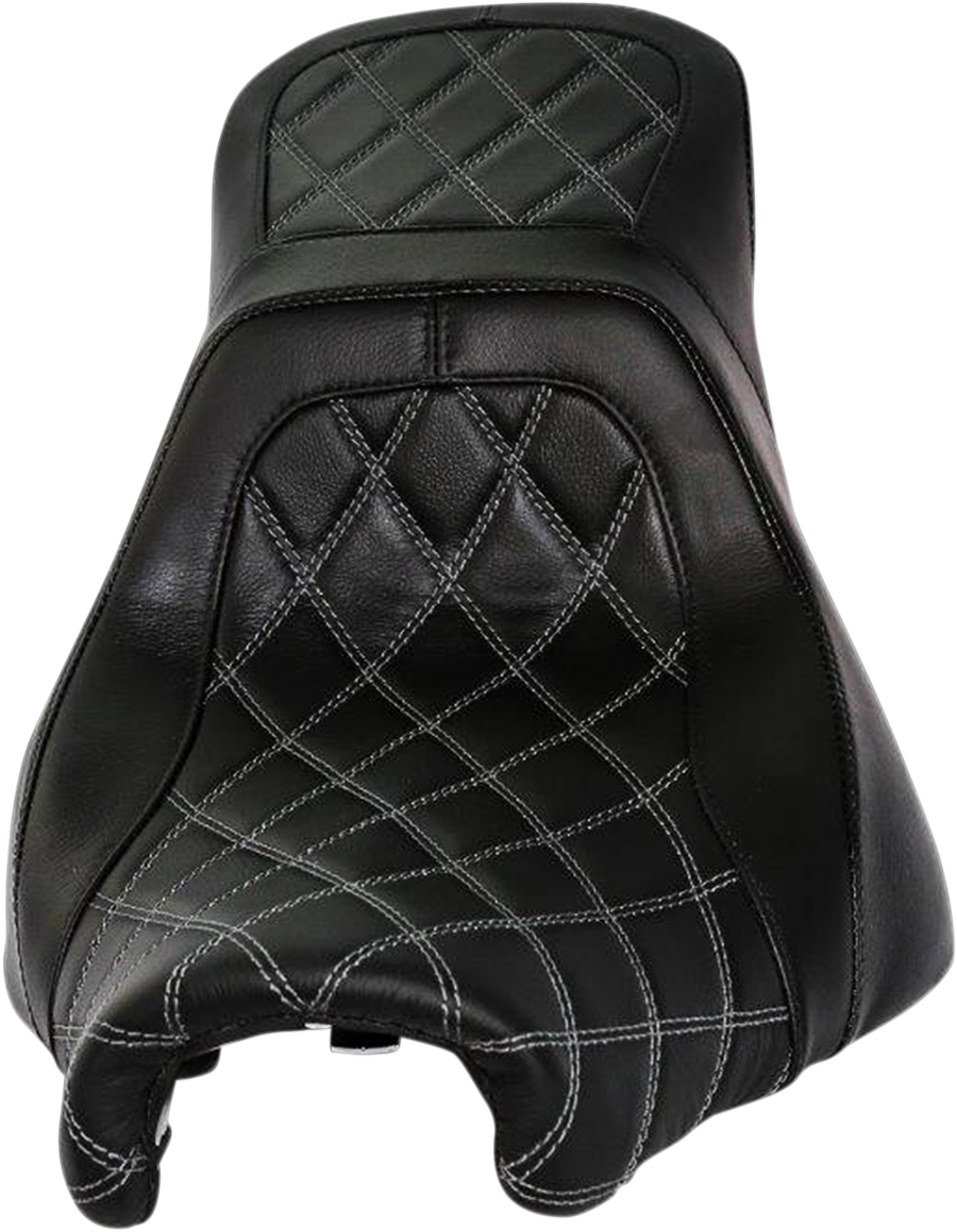 DANNY GRAY Weekday™ 2-Up Seat - Double Diamond w/ Gray Stitching - XL - Black - FXBR 24-811DIA