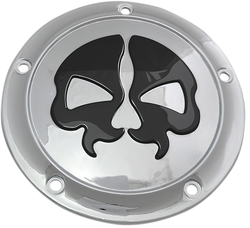 DRAG SPECIALTIES Split Skull Derby Cover - Chrome - 5-Hole 78043B2