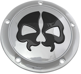 DRAG SPECIALTIES Split Skull Derby Cover - Chrome - 5-Hole 78043B2