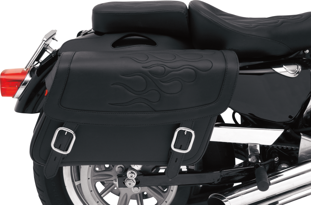 SADDLEMEN Flame Saddlebag - Black - Medium X021-05-0401