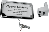 CYCLE VISIONS Vertical License Plate Mount with Light - '86-'07 ST - Chrome CV-4600L