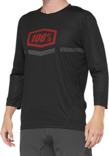 100% Airmatic 3/4 Sleeve Jersey - Black/Red - XL 40018-00008