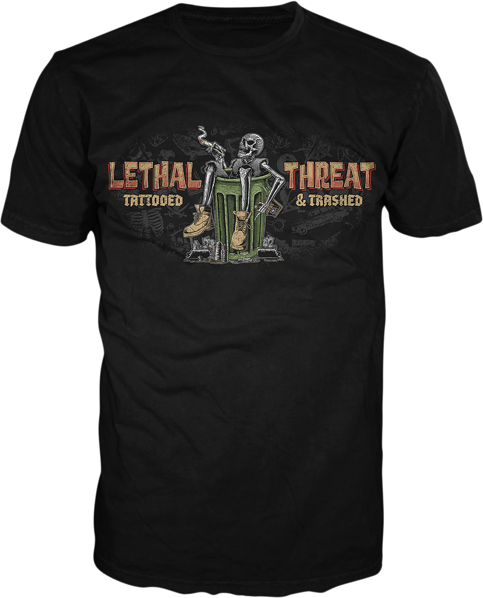 LETHAL THREAT Tattooed & Trashed T-Shirt - Black - 3XL LT20892XXXL